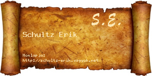 Schultz Erik névjegykártya